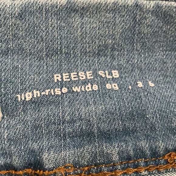 Lola Jeans Reese High Rise Belted Paper Bag Cropped Wide Leg Raw Hem Jeans Sz 27 - Picture 11 of 12